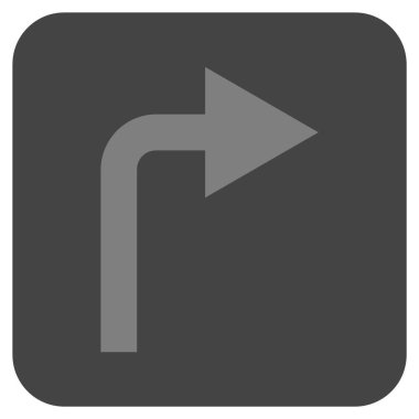 Vektör simge düz kare sağa dönün