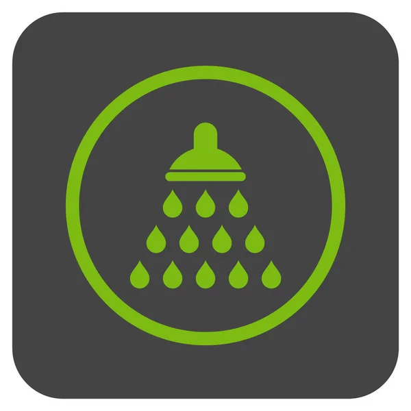 Shower Flat Squared Vector Icon — Stock Vector