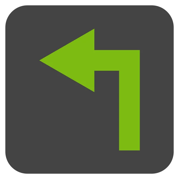 Gire a la izquierda plana cuadrada Vector icono — Vector de stock