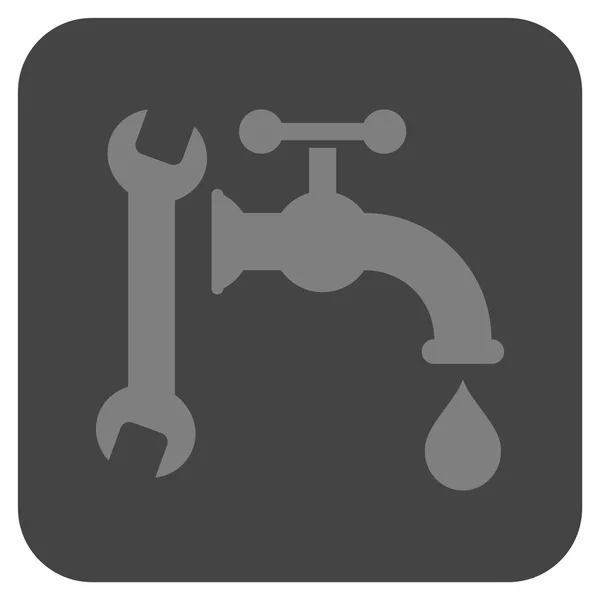 Plumbing Flat Squared Vector Icon — Stock Vector