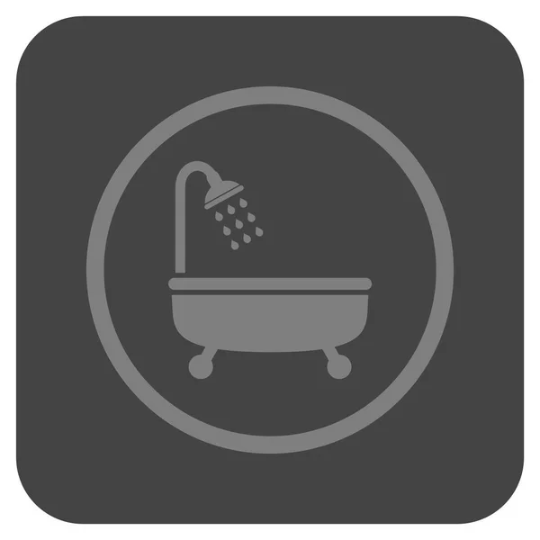 Icono de vector cuadrado plano de baño de ducha — Vector de stock