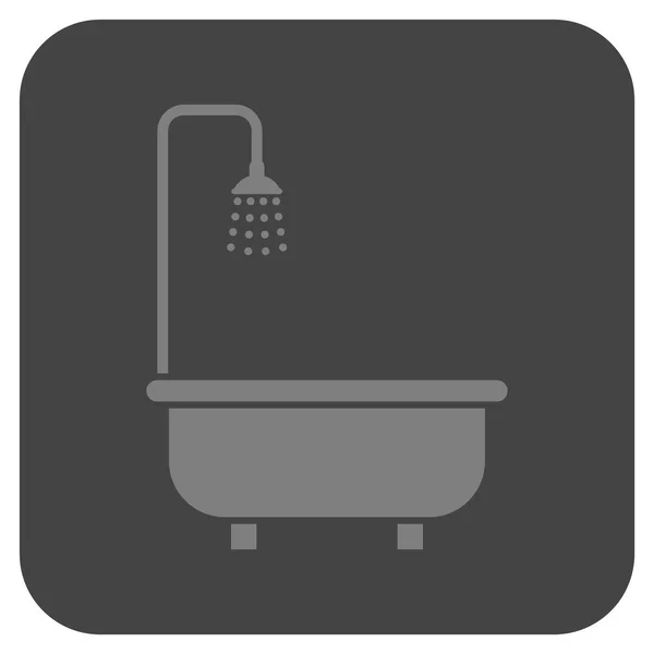 Shower Bath Flat Squared Vector Icon — Stock Vector