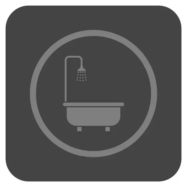 Shower Bath Flat Squared Vector Icon — Stockvector