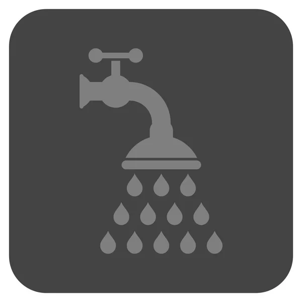 Shower Tap Flat Squared Vector Icon — Stockvector