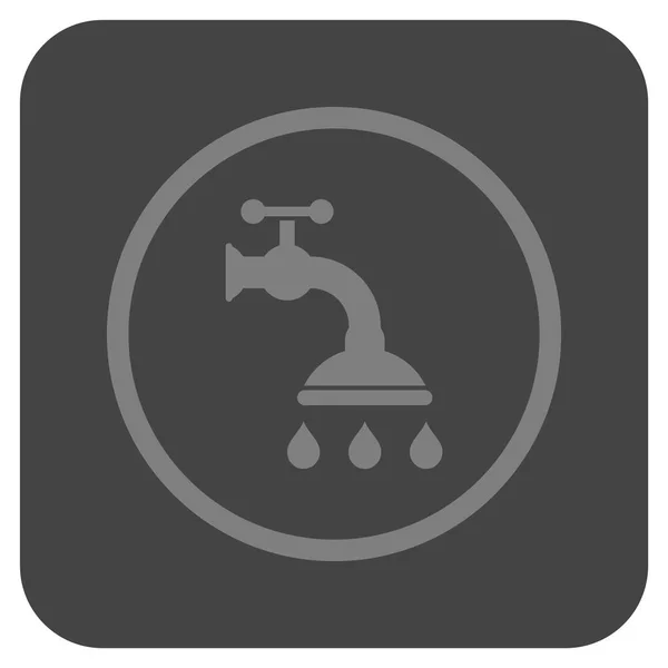 Shower Tap Flat Squared Vector Icon — Stock Vector