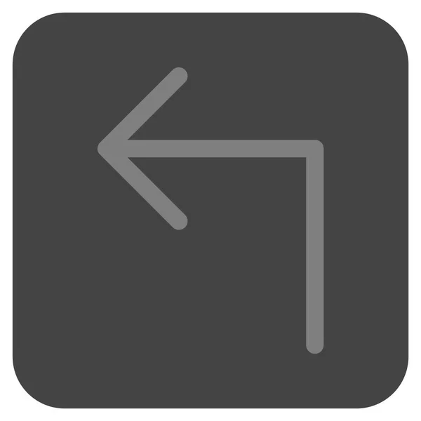 Sväng vänster platt kvadrerade vektor symbol — Stock vektor