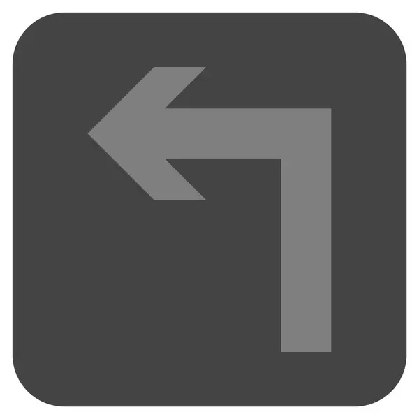 Girare a sinistra piatto quadrato icona vettoriale — Vettoriale Stock