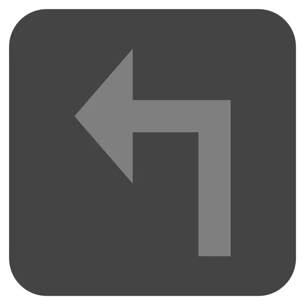 Vire à esquerda plana vetor quadrado ícone —  Vetores de Stock