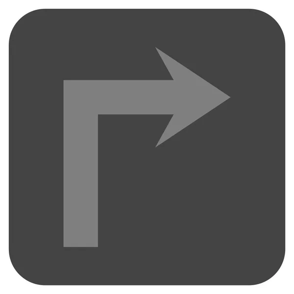 Sväng höger platt fyrkant vektor symbol — Stock vektor