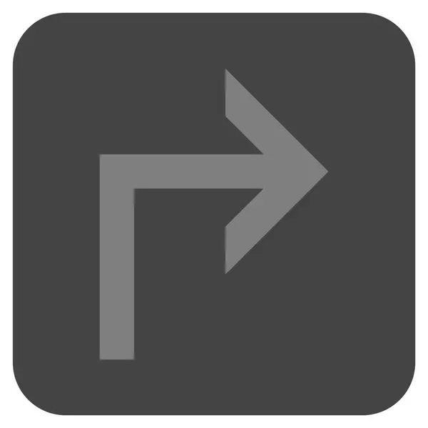 Gire a la derecha plana cuadrada Vector icono — Vector de stock