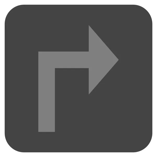 Tournez à droite Icône vectorielle carrée plate — Image vectorielle