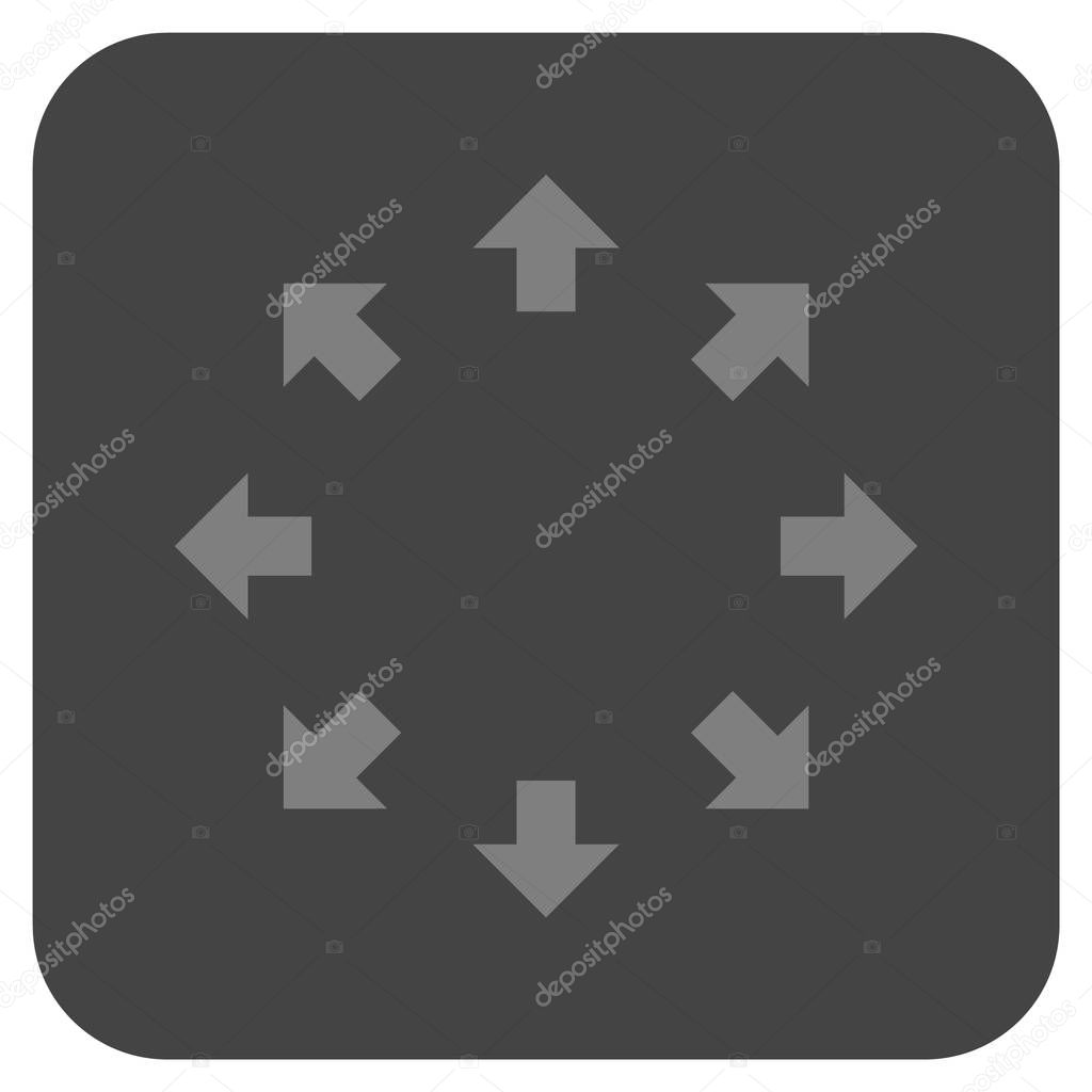 Radial Arrows Flat Squared Vector Icon
