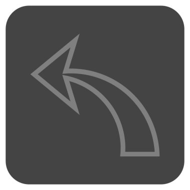 Düz kare vektör simgesi geri al