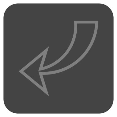 Düz kare vektör simgesi geri al