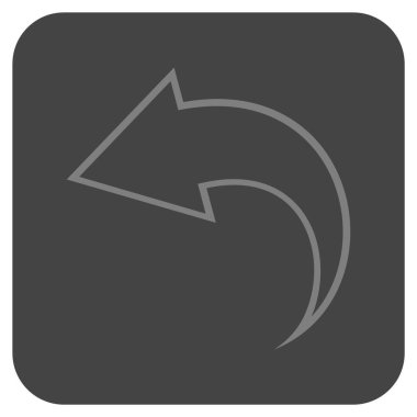 Düz kare vektör simgesi geri al