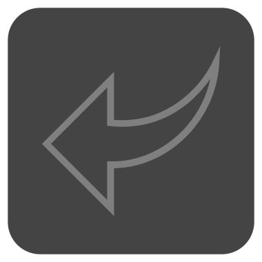 Düz kare vektör simgesi geri al