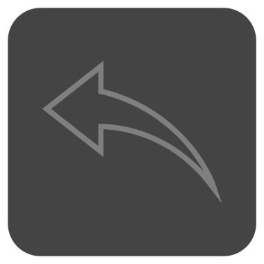 Düz kare vektör simgesi geri al