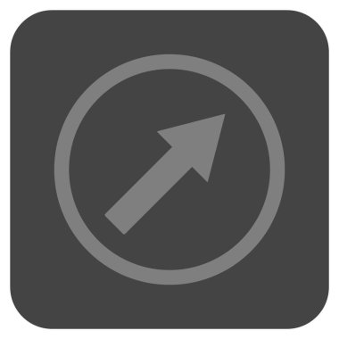 Yukarı sağ yuvarlak ok düz kare vektör simgesi