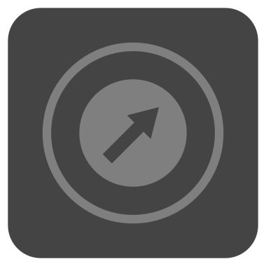 Yukarı sağ yuvarlak ok düz kare vektör simgesi