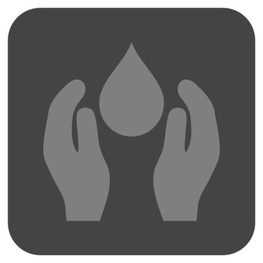 Su bakımı düz kare vektör simgesi