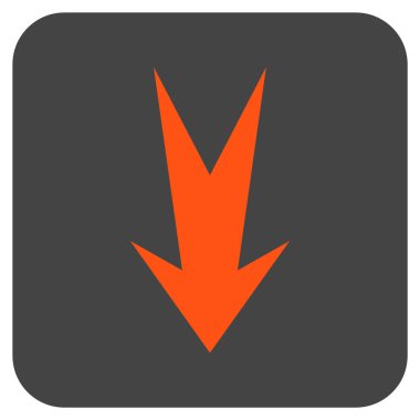 Düz aşağı ok vektör simgesi kare