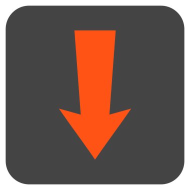 Düz aşağı ok vektör simgesi kare