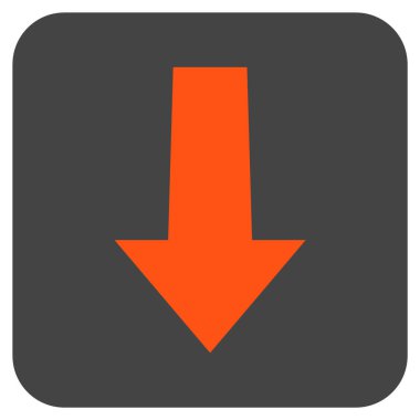 Düz aşağı ok vektör simgesi kare