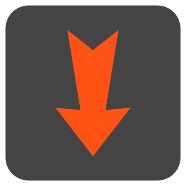 Düz aşağı ok vektör simgesi kare