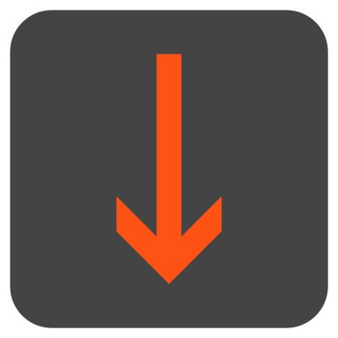 Düz aşağı ok vektör simgesi kare