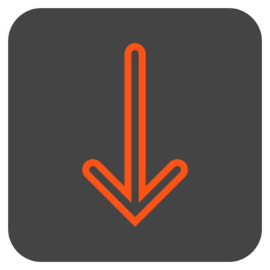 Düz aşağı ok vektör simgesi kare