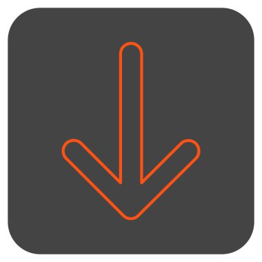 Düz aşağı ok vektör simgesi kare