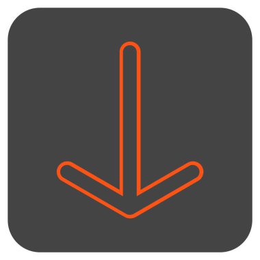 Düz aşağı ok vektör simgesi kare