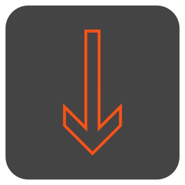 Düz aşağı ok vektör simgesi kare