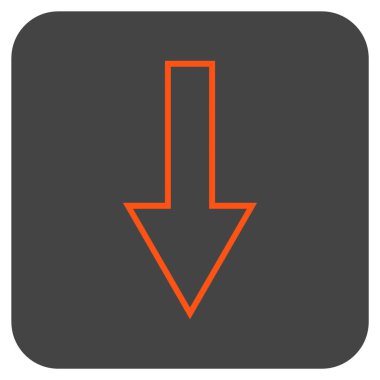 Düz aşağı ok vektör simgesi kare