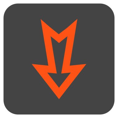 Düz aşağı ok vektör simgesi kare