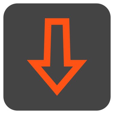 Düz aşağı ok vektör simgesi kare