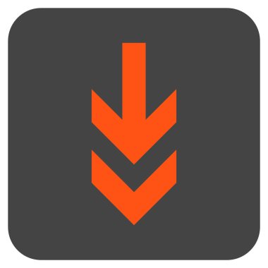 Düz aşağı ok vektör simgesi kare