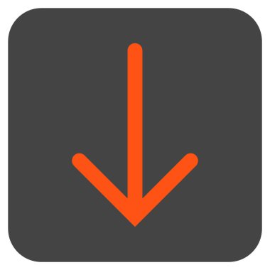 Düz aşağı ok vektör simgesi kare