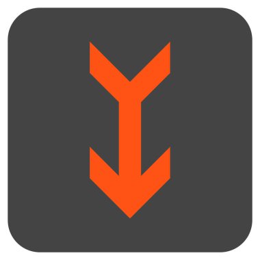 Düz aşağı ok vektör simgesi kare