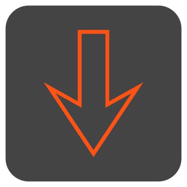 Düz aşağı ok vektör simgesi kare