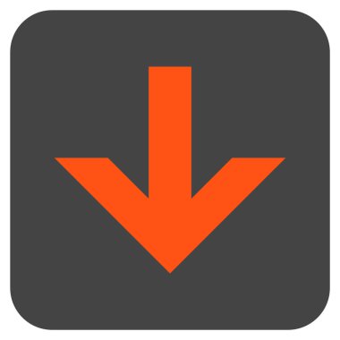 Düz aşağı ok vektör simgesi kare