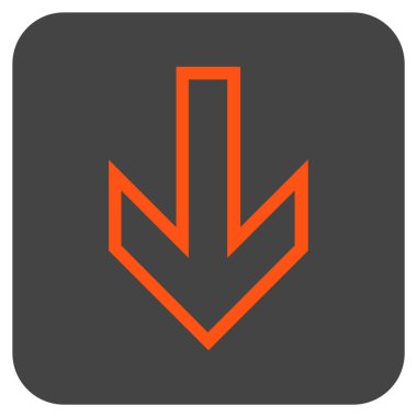 Düz aşağı ok vektör simgesi kare