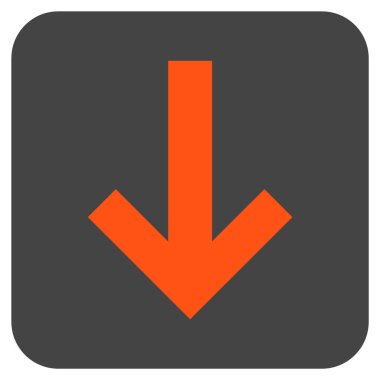 Düz aşağı ok vektör simgesi kare