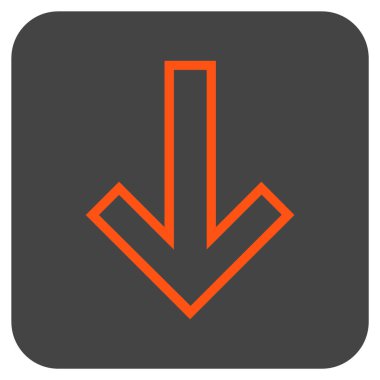 Düz aşağı ok vektör simgesi kare