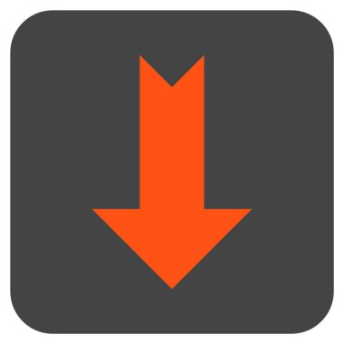 Düz aşağı ok vektör simgesi kare