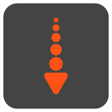 Düz aşağı ok vektör simgesi kare