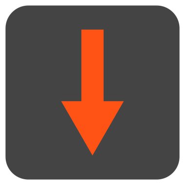 Düz aşağı ok vektör simgesi kare