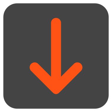 Düz aşağı ok vektör simgesi kare