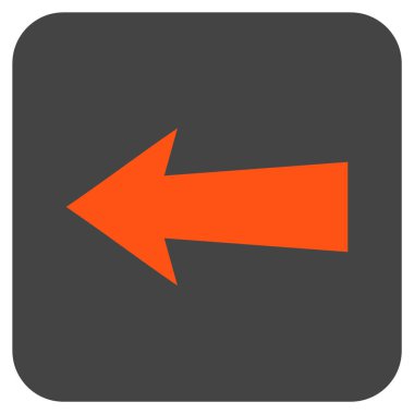 Düz sol ok vektör simgesi kare