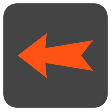 Düz sol ok vektör simgesi kare